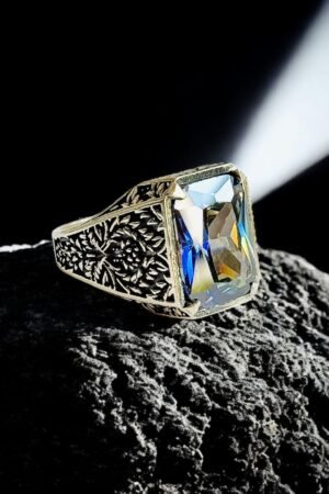 Mystic Topaz Turkish 925 Silver Gent's Ring