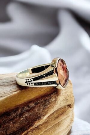 Turkish 925 Silver Gent's Ring with Zircon Stone