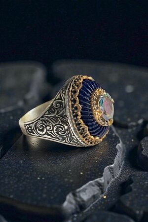 Mystic Topaz Turkish 925 Silver Gent's Ring