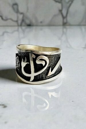 Turkish 925 Silver Gent's Ring with Arabic Letters