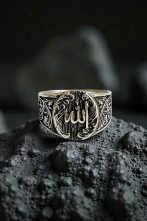 Turkish 925 Silver Gent's Ring with the word Allah