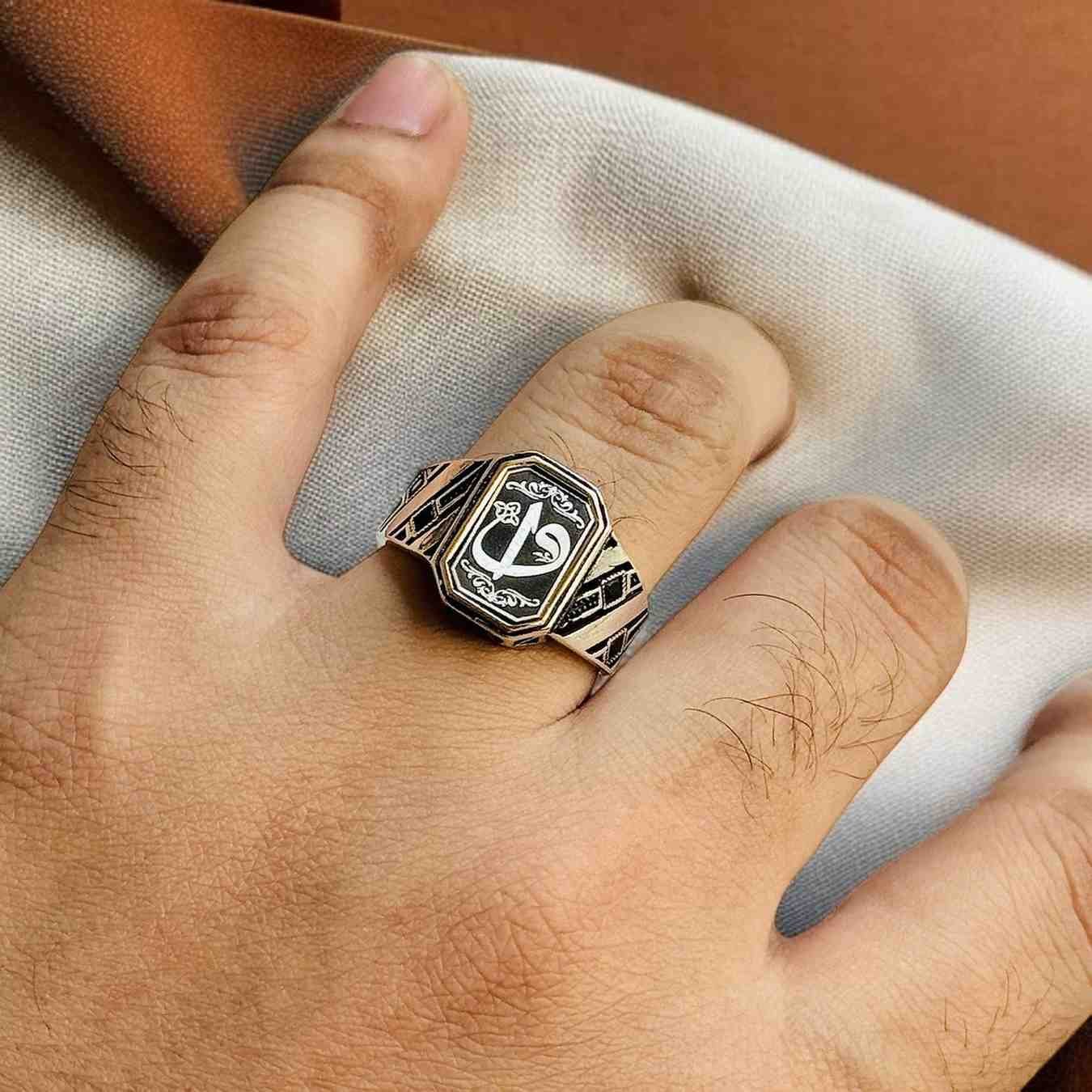 Turkish 925 Silver Gent's Ring with Arabic Letters - Image 3