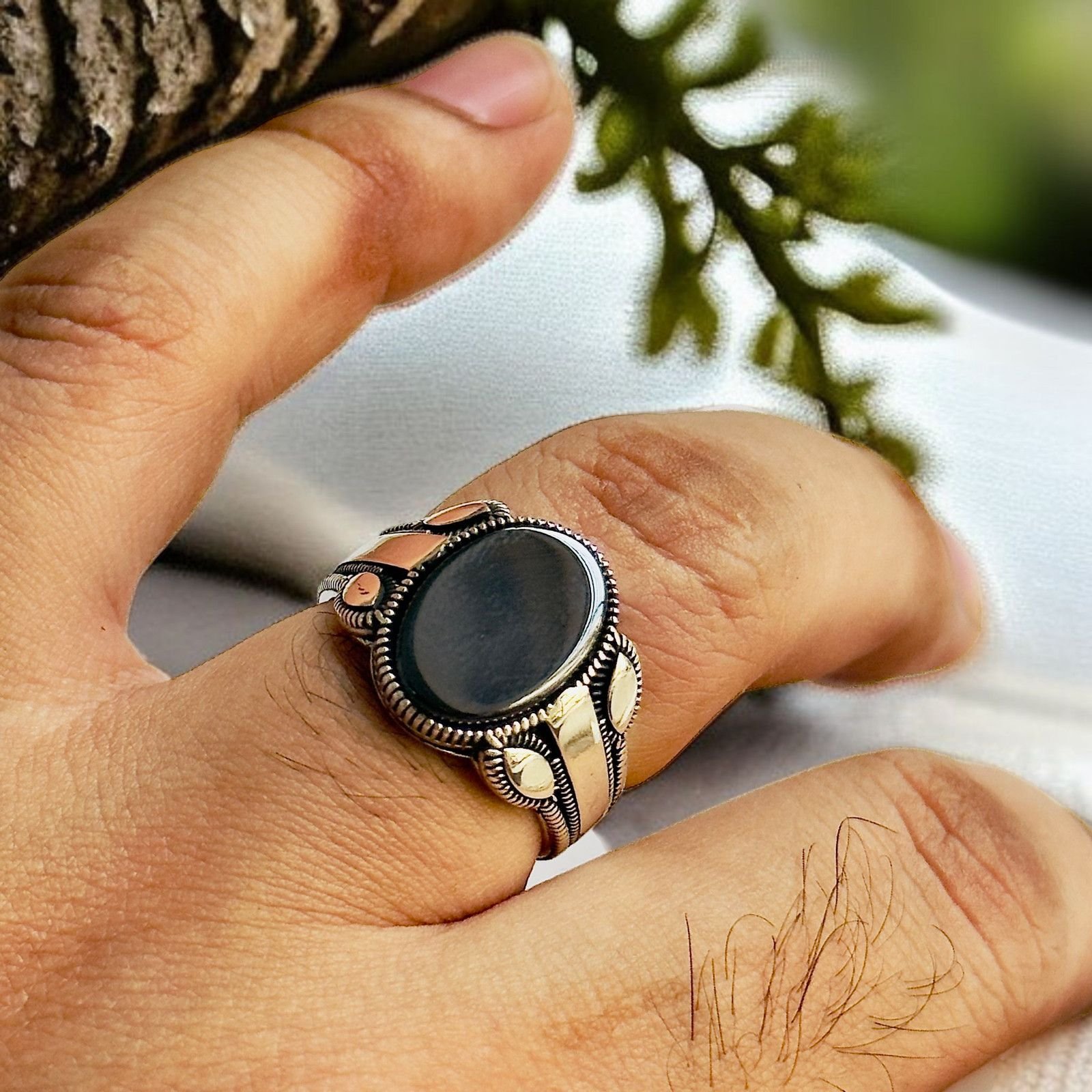 Black Onyx Turkish 925 Silver Gent's Ring - Image 3