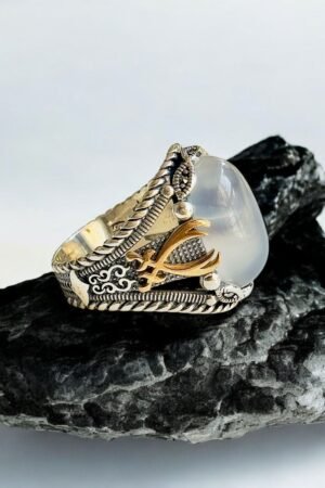 Yemeni Aqeeq Turkish 925 Silver Gent's Ring