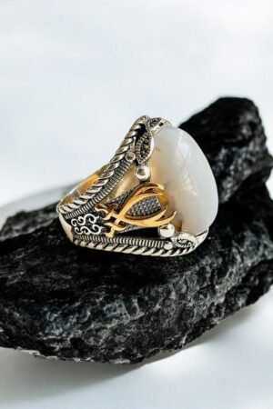 Yemeni Aqeeq Turkish 925 Silver Gent's Ring