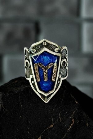 Qayi Symbol Adjustable Turkish 925 Silver Gent's Thumb Ring