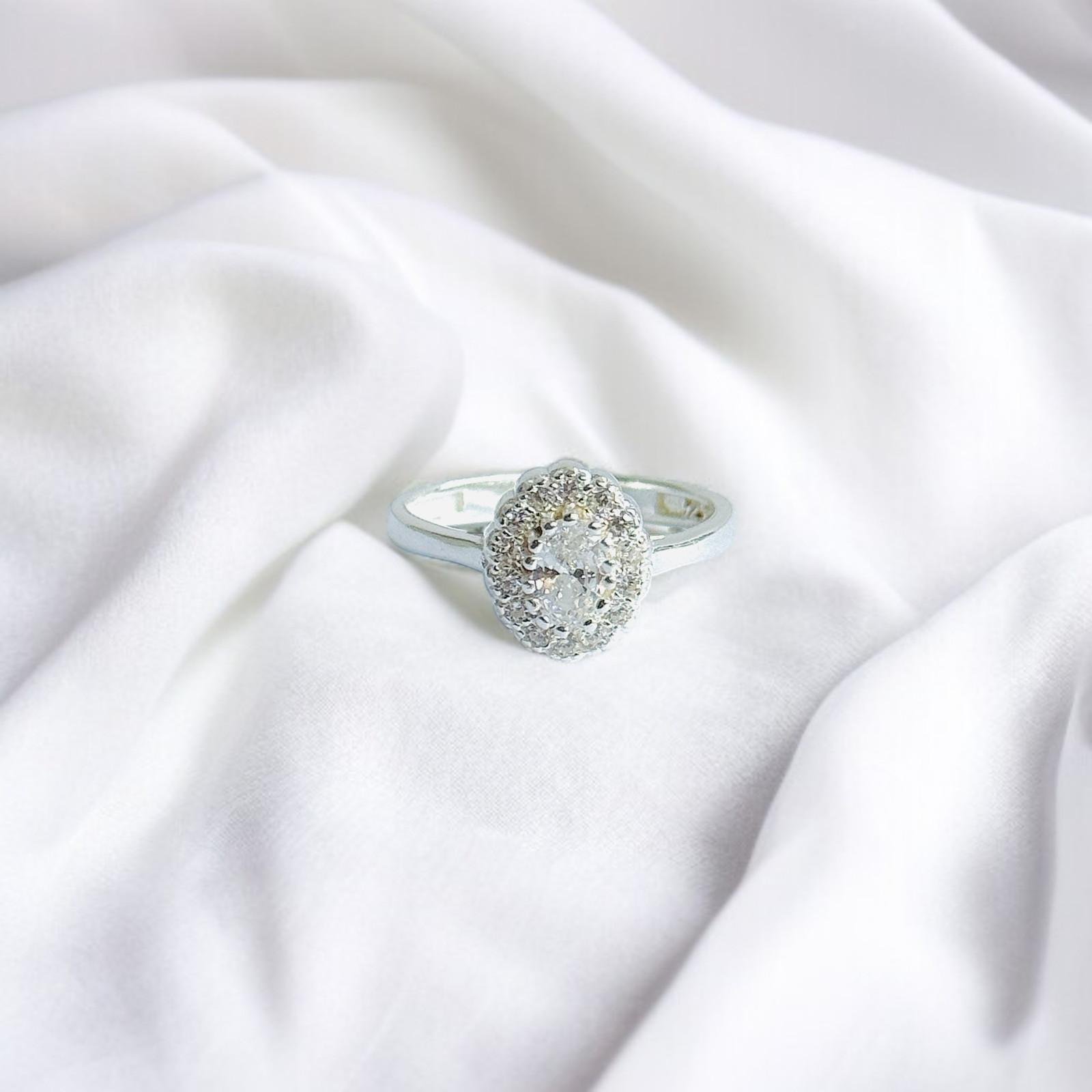 Turkish 925 Silver Ladies Ring with White Zircon