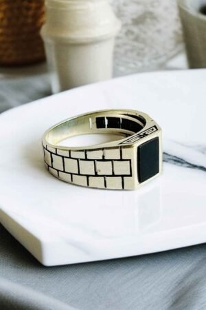 Black Onyx Turkish 925 Silver Gent's Ring