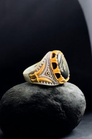 Black Aqeeq Turkish 925 Silver Gent's Ring