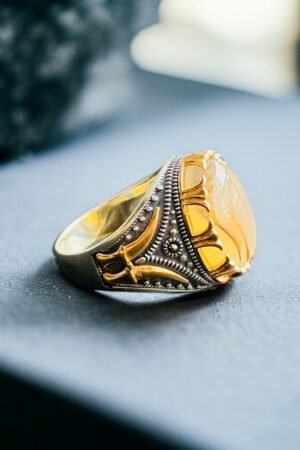 Yemeni Aqeeq Turkish 925 Silver Gent's Ring