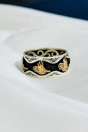 Arabic Calligraphy Turkish 925 Silver Gent's Band Ring