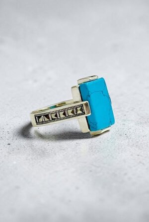 Feroza Stone Turkish 925 Silver Gent's Ring